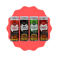 Happy Guilt Flavored Roasted Peanuts Combo Pack (Peri Peri, BBQ, Onion Pepper, Spanish Tomato) | Zero Oil Roasted Snack | High Protein Crunchy Peanuts | Crunchy Snack | Guilt Free Snack | Evening Snack