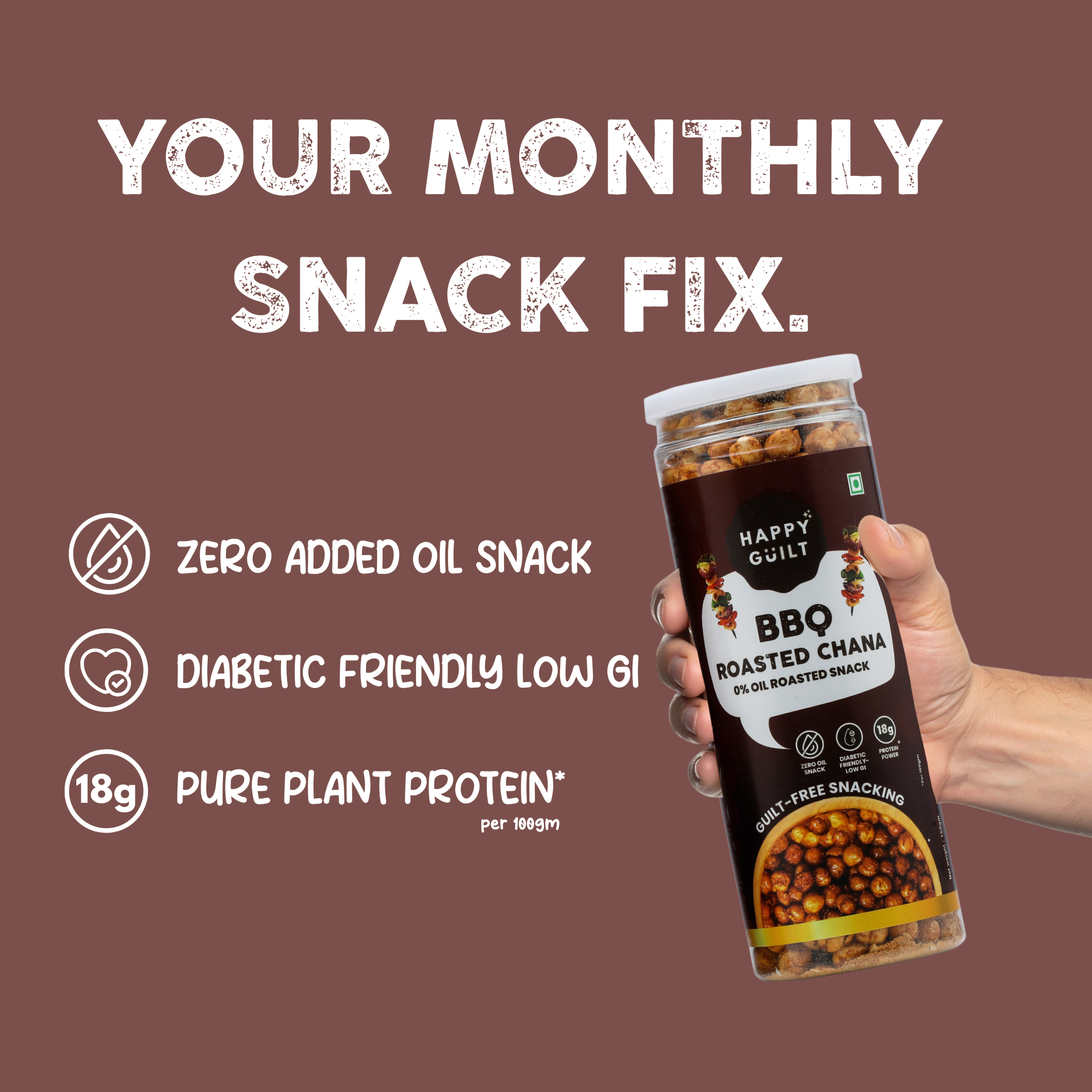 Smoky BBQ Roasted Chana | High-Protein & Diabetic-Friendly (150g)