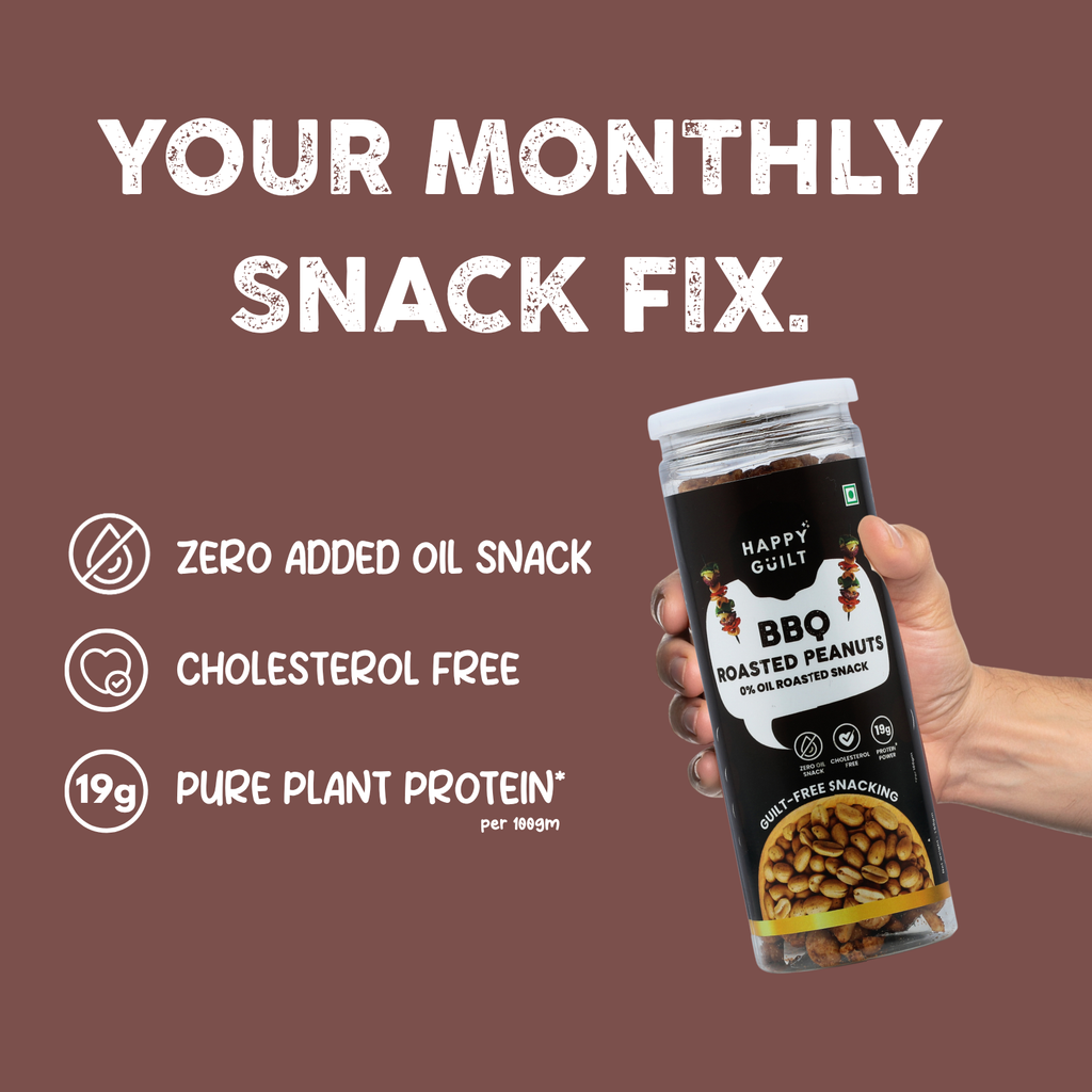 Smoky BBQ Roasted Peanuts | High-Protein & Cholesterol-Free (150g)