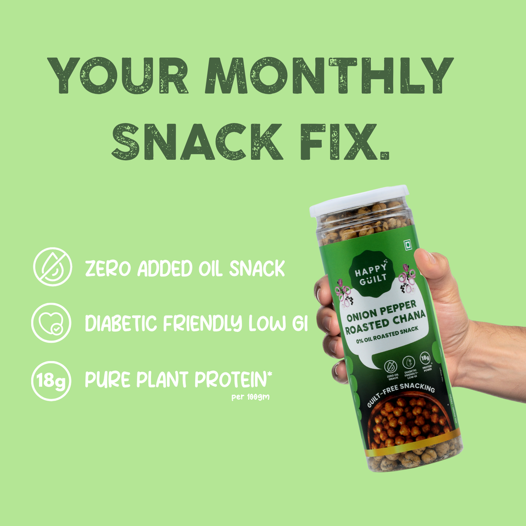 Onion Pepper Roasted Chana | High-Protein & Diabetic-Friendly (150g)