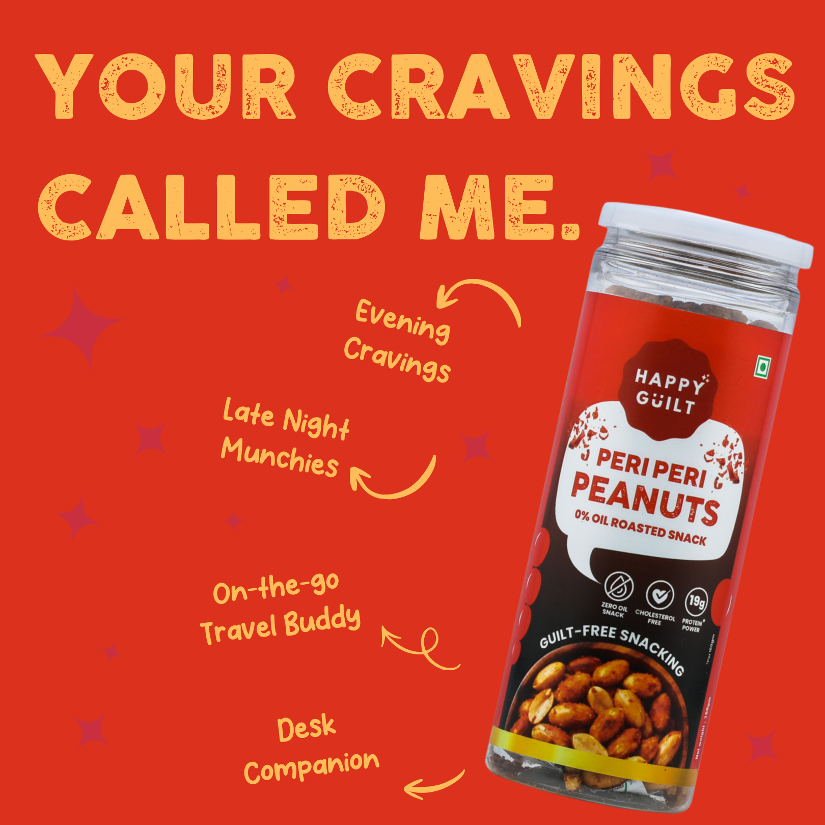 Peri Peri Roasted Peanuts | High-Protein & Cholesterol-Free (150g)